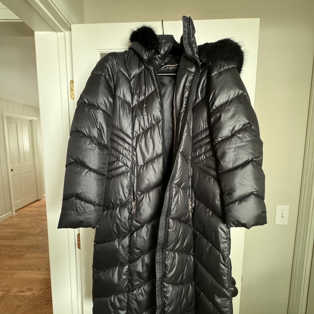 Women's Long Black Puffer Coat